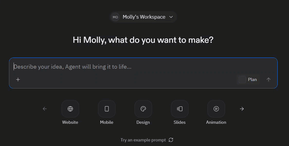 Replit interface showing the starting point for building the onboarding prototype